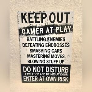 Gamer at Play Metal Sign Flat (11.5" x 8")